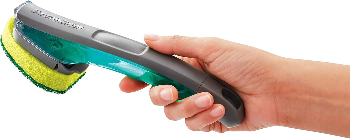 Scotch-Brite Heavy Duty Advanced Soap Control Dishwand Kit, Includes 1 Wand & 5 Refill Pads, Control Soap With A Button, Keep Your Hands Out Of Dirty Water