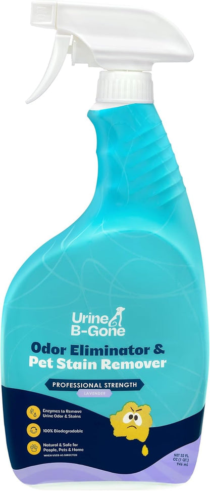 Urine B-Gone, Professional Enzyme Odor Eliminator & Pet Stain Remover, Human, Cat & Dog Urine Cleaner, Effective on Laundry, Carpets & More, Original Scent, 1 Gallon