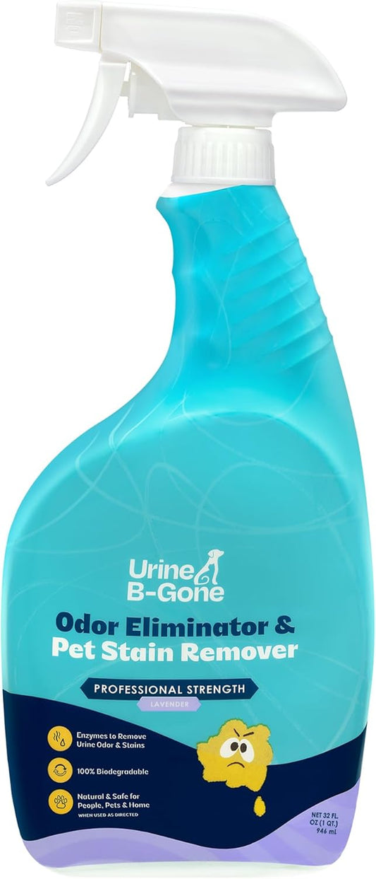 Urine B-Gone, Professional Enzyme Odor Eliminator & Pet Stain Remover, Human, Cat & Dog Urine Cleaner, Effective on Laundry, Carpets & More, Original Scent, 1 Gallon