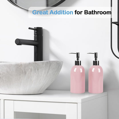 Natheeph Dish Soap Dispenser, Hand Soap Dispenser Ceramic Bottle, Refillable Liquid Great for Kitchen Dish Soap, Hand Soap, Essential Oil & Lotion (Bright White)