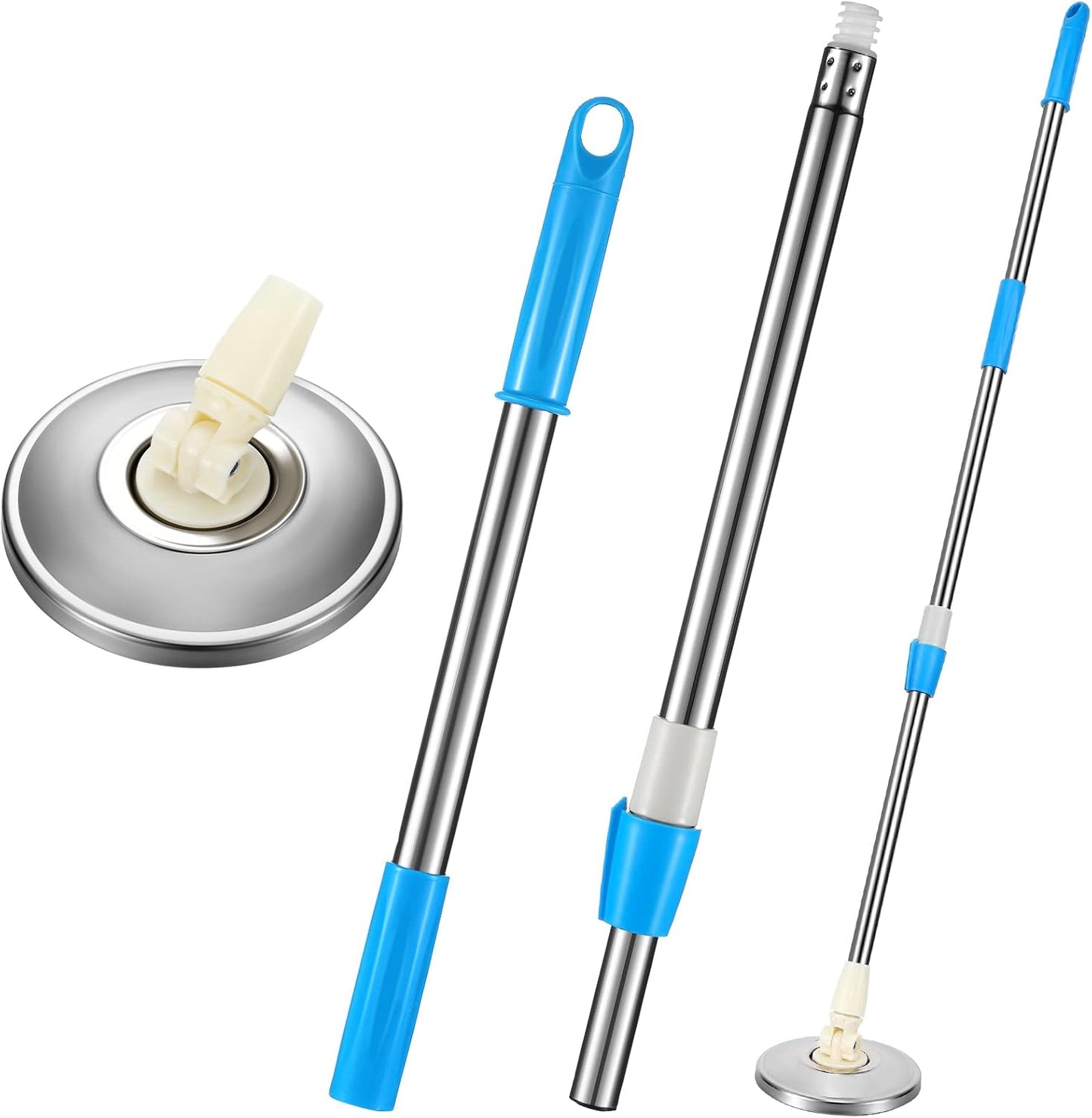 Spin Mop Replacement Handle 360 Degree Spin Mop Pole Handle Replacement Rotating Telescopic Stick for Head Replace Spinning Household Cleaning Accessories for Home(Cute Blue)