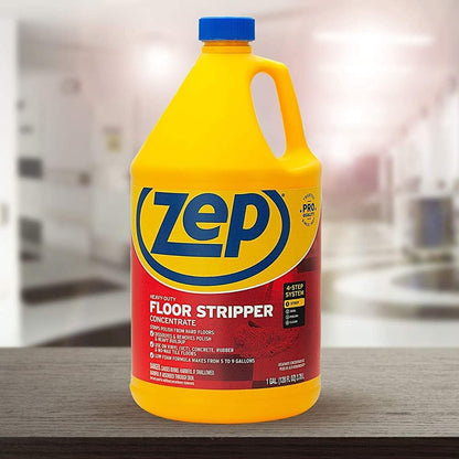Zep Heavy-Duty Floor Stripper Ammonia Free Concentrate - 1 Gallon (Case of 2) ECZULFFS1282 - Low-Foaming Formula Removes Finish, Polish, and Heavy Buildup on Flooring