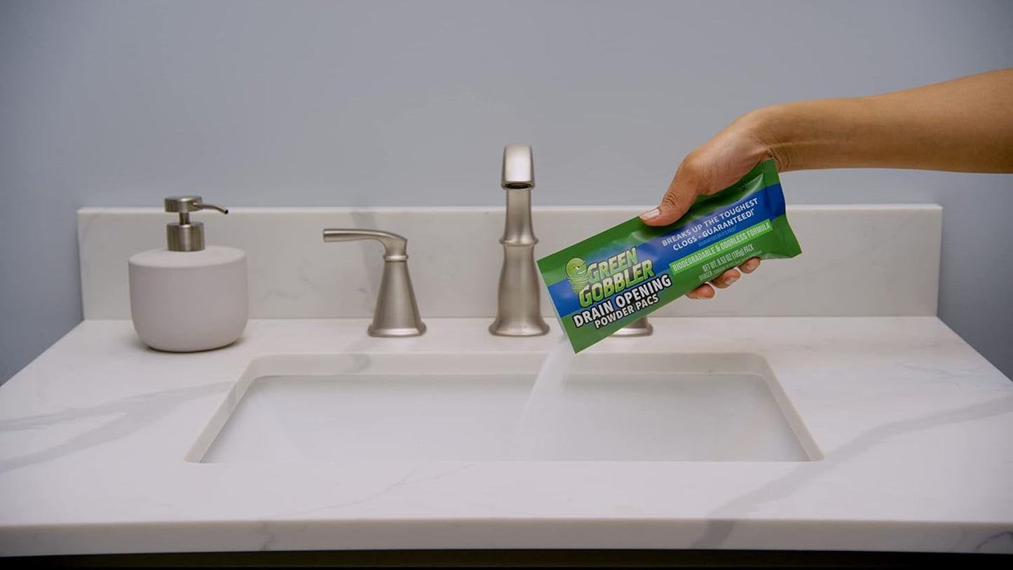 Green Gobbler DRAIN OPENER PACS | Hair Clog Remover | Toilet Clog Remover | Sinks & Tub Drain Cleaner