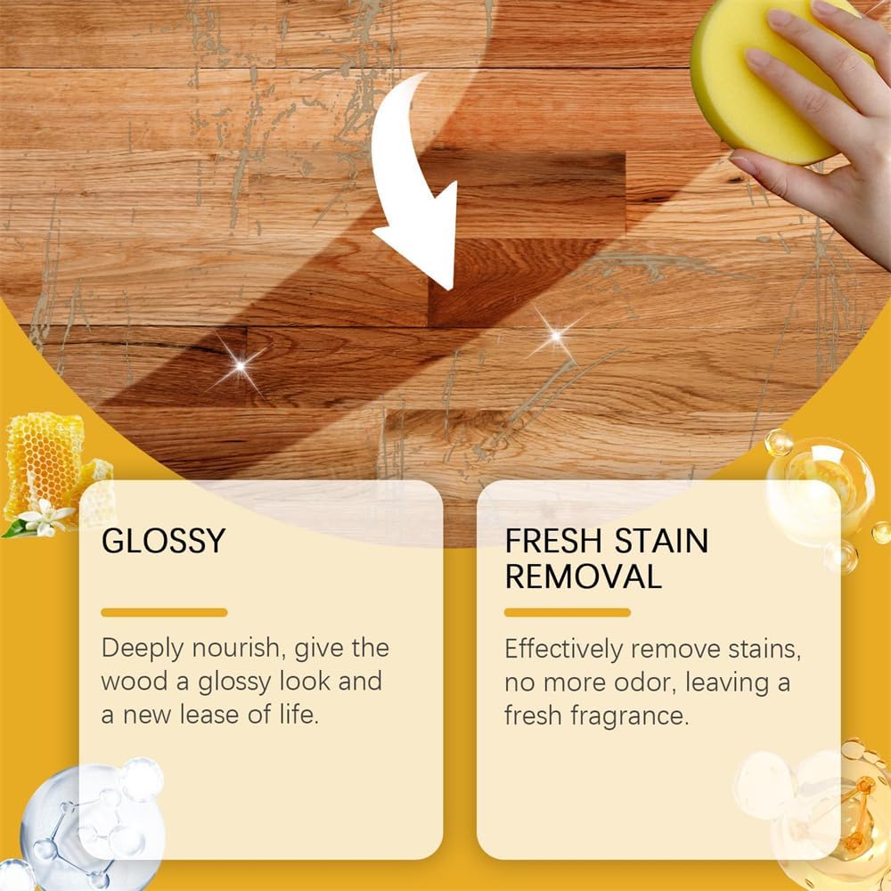 Beeswax Wood Polish Spray, Beeswax Spray Furniture Polish, Natural Beeswax Essential Oil Wax for Living Rooms, Kitchens, Wood Furniture Floors (1 Set)