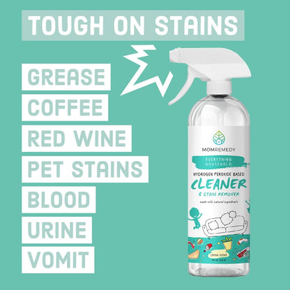 MOMREMEDY Hydrogen Peroxide All Purpose Cleaning Spray | Multipurpose Home Cleaner | Fabric and Laundry Stain Remover | All Surface Kitchen and Bathroom | Non Toxic