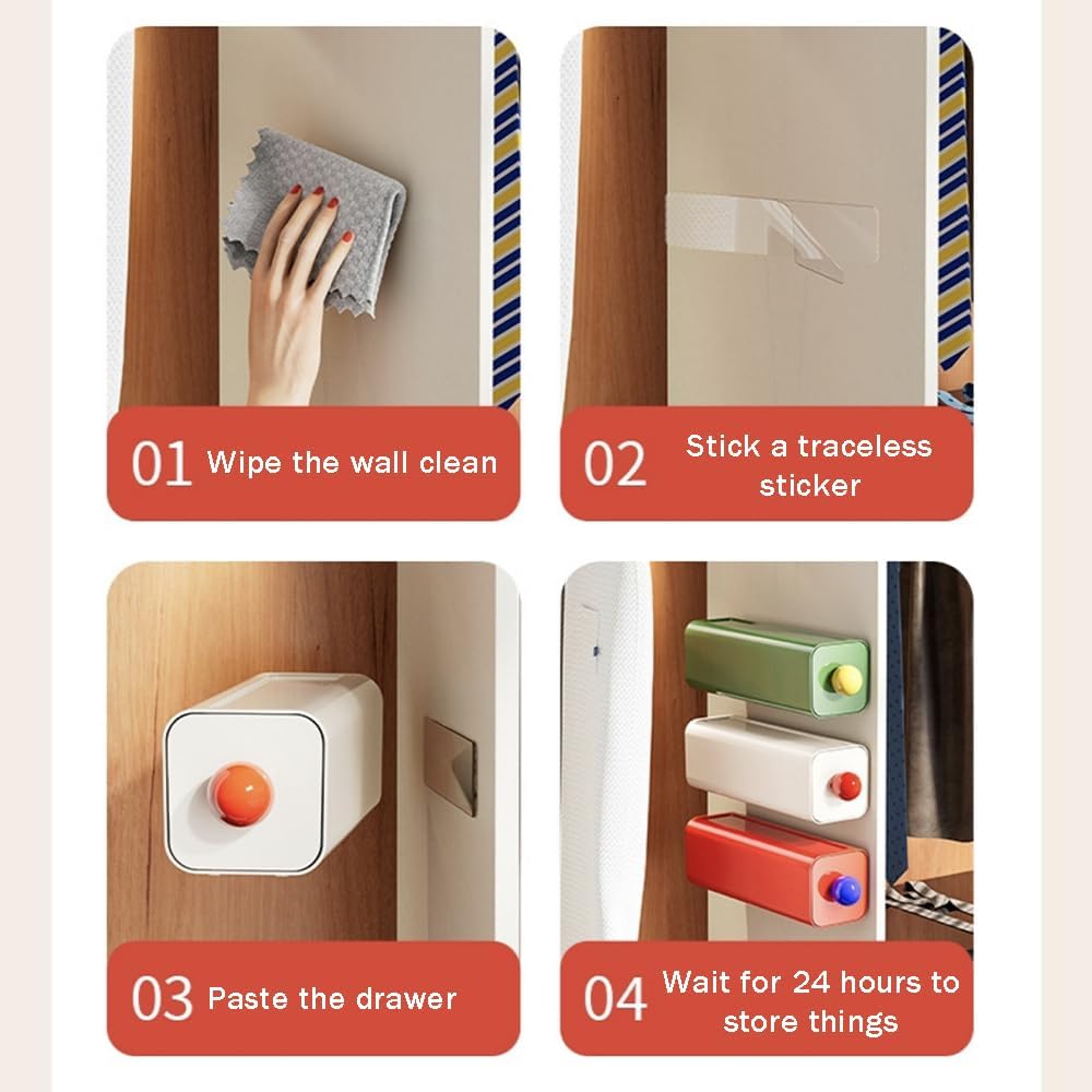 OULIGET Dishwasher Pods Storage Container,Hanging Storage Drawer for Detergent,Wall Kitchen Sink Cabinet Door Holder Storing for Laundry Pods Packaged Food Candy