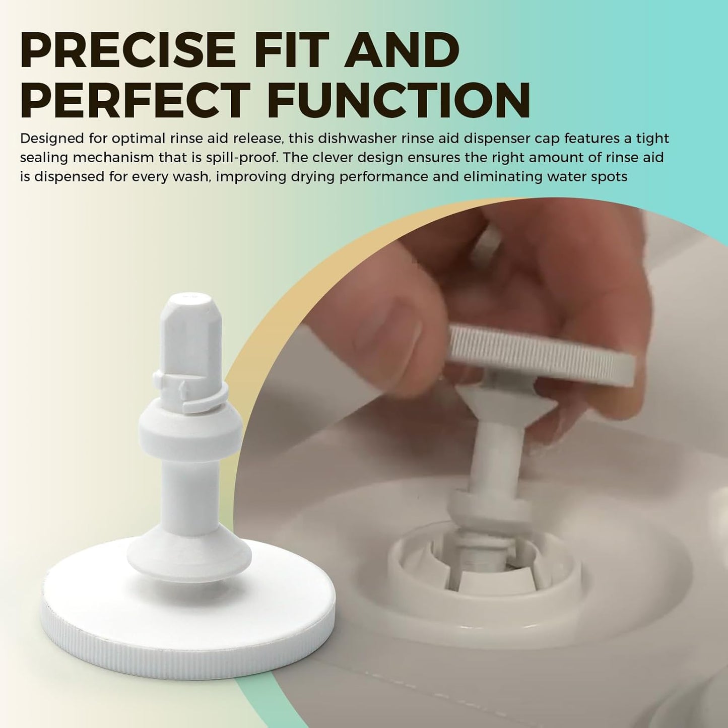WD12X10284 Dishwasher Rinse Aid Dispenser Cap for GE, Dishwasher Fill Cap Assembly Replaces WD12X24238 WD12X409 WD12X10024 1472897