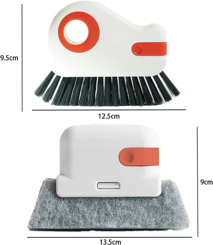 Window Track Cleaning Brush with Hidden Scraper for Sliding Door and Window Tracks, Shutters, Kitchen Sink Cleaning