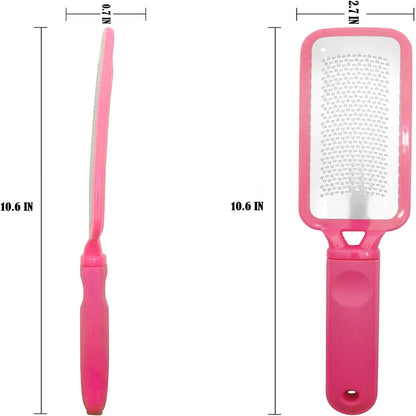 Professional Foot Files Callus Remover,Foot Scrubber for Dead Skin,Stainless Steel Foot Rasp-Pink（1 Pack）