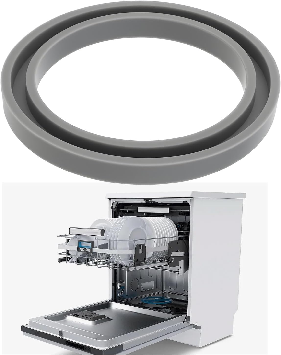 OTOTEC 2Pcs Dishwasher Rinse Aid Rubber Gasket 41x31x4 mm 00166625 Compatible with Bosch Compatible with Siemens