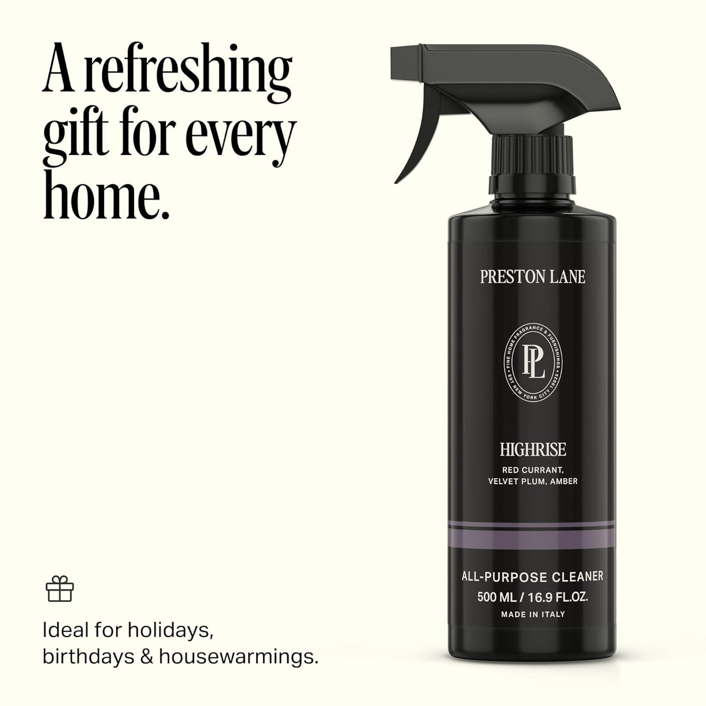 Preston Lane Luxury All-Purpose Cleaner, Mayfair Scent | Bio-Based Multi-Surface Spray | Streak-Free Finish, Lifts Dirt, Smudges & Grease | Vegan & Cruelty-Free