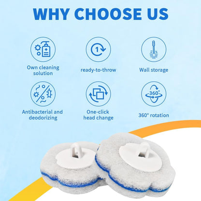 48 Count Disposable Toilet Brush Refill Pads, Disposable Toilet Bowl Wand Refills, Toilet Cleaning Refills, Toilet Scrubber Refills, Brush Head Replacement