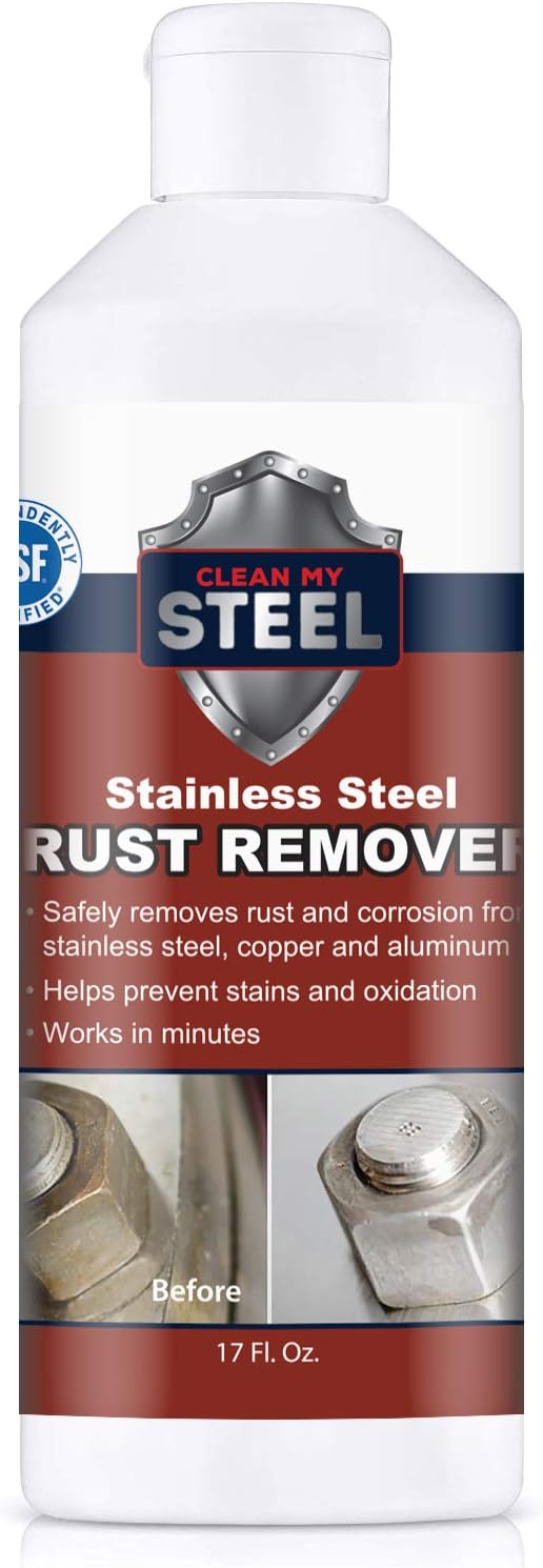 CLEAN MY STEEL Innoshine B570 Stainless Steel Rust Remover and Cleaner, NSF Certified, Approved for Food Contact Areas, 4 oz