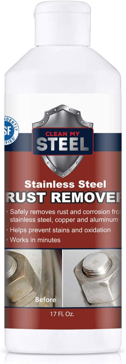 CLEAN MY STEEL Innoshine B570 Stainless Steel Rust Remover and Cleaner, NSF Certified, Approved for Food Contact Areas, 4 oz