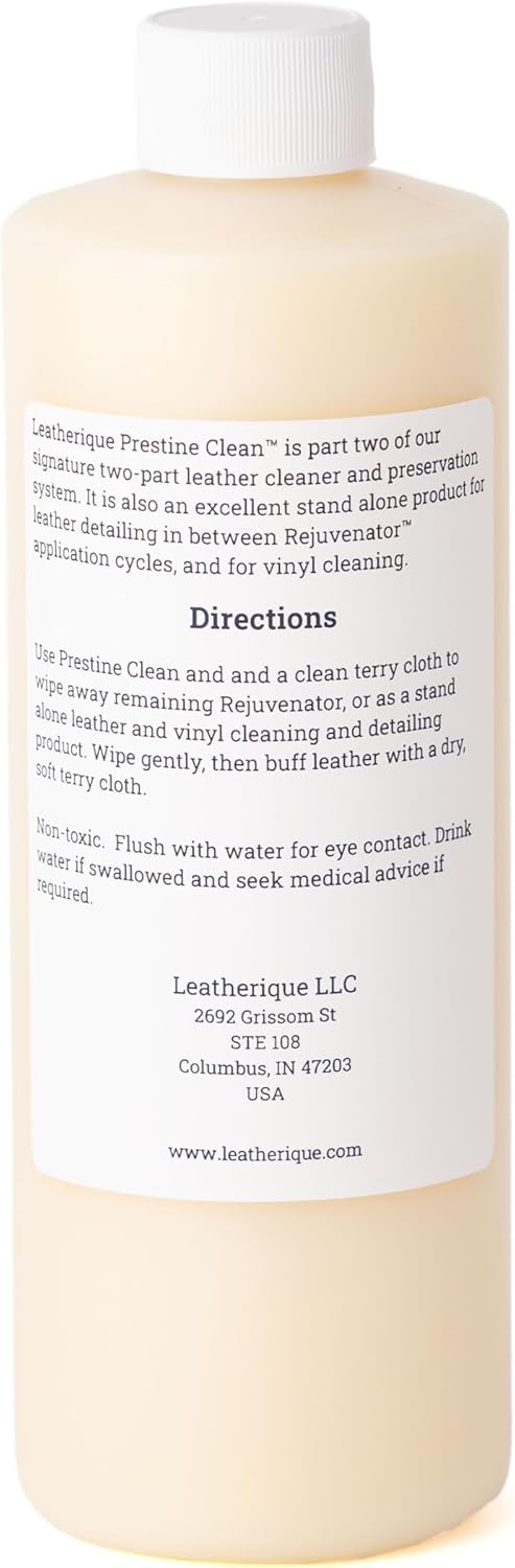Leatherique Leather Care & Preservation Set - 8 oz | Leatherique Rejuvenator Oil & Prestine Clean 2-Step System | Softens, Conditions & Preserves Leather | Perfect for Cars, Furniture, Saddles & More