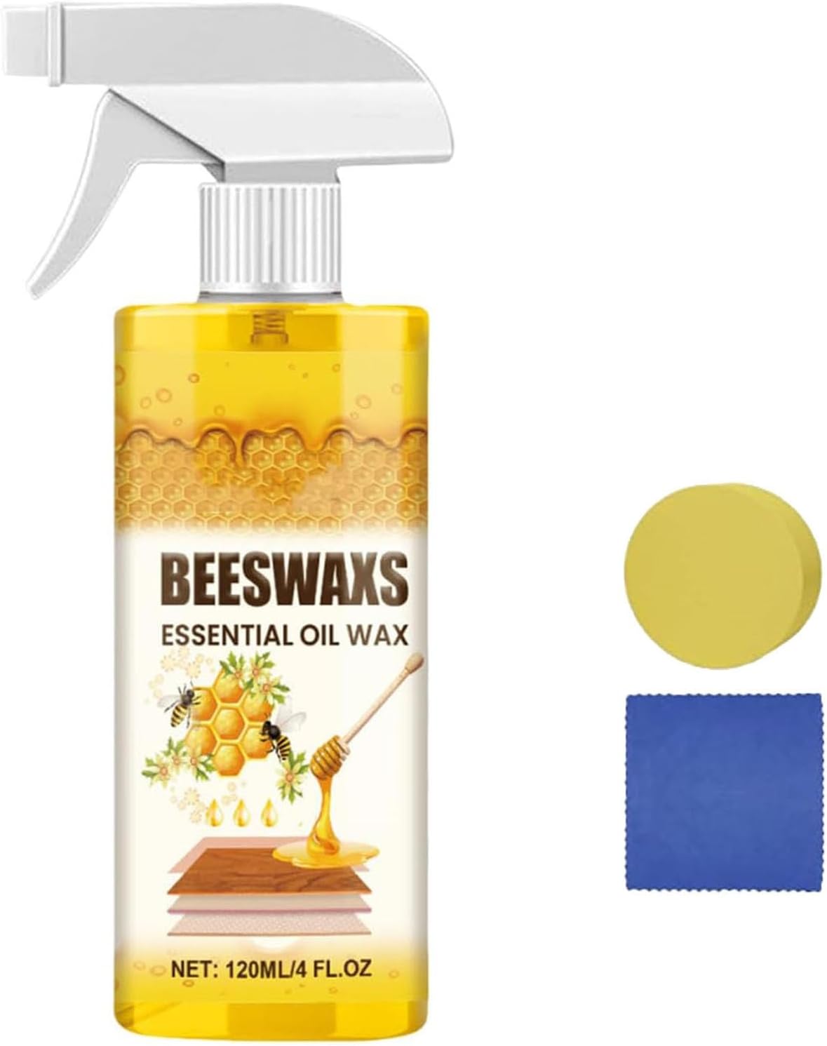 Natural Micro-Molecularized Beeswax Spray, Beeswax Wood Polish Spray, Bees Wax Furniture Polish and Cleaner, 𝐁eeswax Furniture 𝐏olish, Scratcherase 𝐁eeswax Wood Floor 𝐒pray, Restores Shine (1PCS)