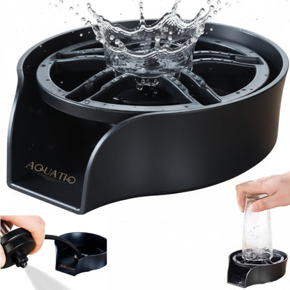 2 in1 Glass Rinser for Kitchen Sink - Stainless Steel Cup Cleaner - Counter Top Bottle Washer - Kitchen Sink Accessories - Attachements - Sink Sprayer (Nickel)