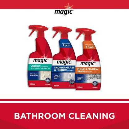 MAGIC Shower Glass and Mirror Cleaner Spray Bundle, Fog & Streak Free, Removes Soap Scum, Rust Stains, Fingerprints, Dirt, and Hard Water, Perfect for Shower Doors, Window, Glass Surfaces, 28 Fl Oz