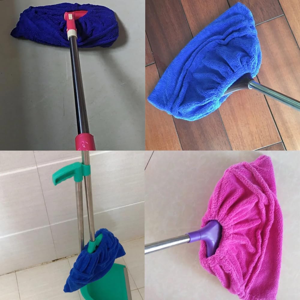 2 Pack Broom Pads to Baseboard Cleaner Tool Sweep Broom Cloth Cover Reusable Microfiber Broom Sweeping Refill for Baseboards Molding Cleaning Tool Cleaning Dust Cobwebs up High Heater