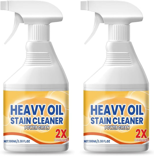 Heavy Duty Kitchen Degreaser Spray, Powerful Cleaner for Stubborn Oil Stains, Grease Remover for Stovetops, Countertops, Ovens & Grills, 2 PCS