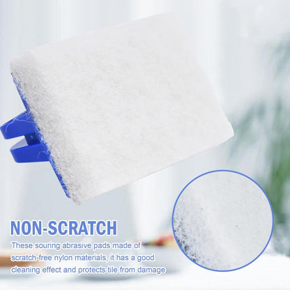 YoleShy Handled Scrubber Set, Non-Scratch Bathroom Scrubbing Pads, Bathtub Scrubber with Handle, Reusable Cleaning Sponge for Shower Tile, Bathtube, Sink, Spas Tubs & Swimming Pool Step
