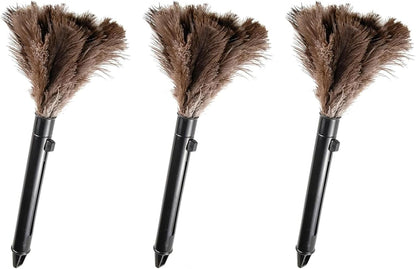 Extendable Cleaning Duster 94 Inch - Long Telescoping Ostrich Feather Dusters with Stainless Steel Extension Pole for High Ceiling Fan, High Ceilings,Roof Dusting