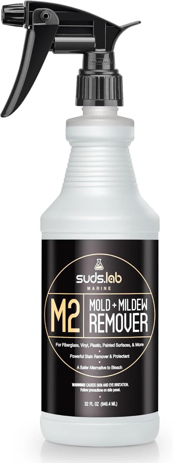Suds Lab Marine Mildew-Stain Remover, Instantly Removes Mold Stains and Mildew Stains, Sodium Hypochlorite Formula, Less Abrasive, Easy to Use