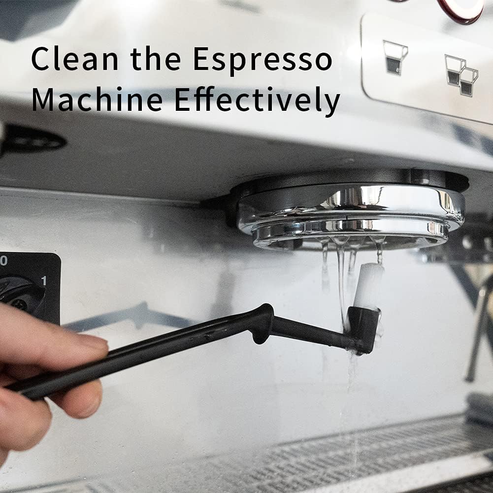 watchget Coffee Machine Cleaning Set,1Piece Coffee Machine Brush with Spoon and 1 Piece 58mm Stainless Steel Backflush Insert, Metal Blind Filter for Espresso Machine