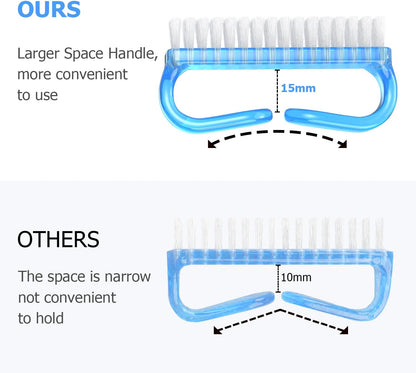 Larbois Handle Grip Nail Brush, Nail Brushes Hand Fingernail Brush Cleaner Scrubbing Kit Pedicure for Toes and Nails Men Women (4 Pack)