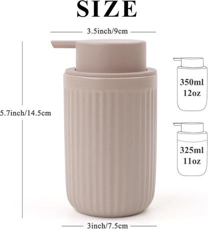 BosilunLife Dish Hand Soap Dispenser - Liquid Pump Soap Dispenser for Bathroom Decro 12oz Ceramic Kitchen Dish Dispenser with Rust-Proof Liquid Pump Modern Refillable Lotion Bottles