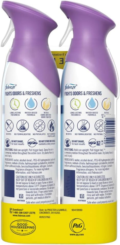 Febreze Air Mist Air Freshener Spray, Odor-Fighting Room Spray, Air Fresheners for Home and Bathroom and Kitchen, Aerosol Can, Downy April Fresh Scent, 8.8oz (Pack of 2)
