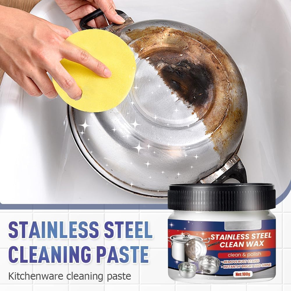 1PC Stainless Steel Scratch Remover for Appliances Upgraded Multi-Purpose Scratch Remover Paste for Oven Appliances Grease Sink Fridge Cookware