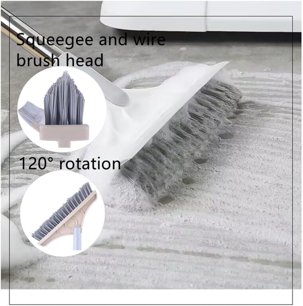 5-in-1 Foldable Cleaning Kit Broom & Dustpan Set with Interchangeable Lint Roller & Wire Brush, Window Squeegee, Ergonomic Handle, Daily Home Cleaning for Small Flats, Salons & Offices