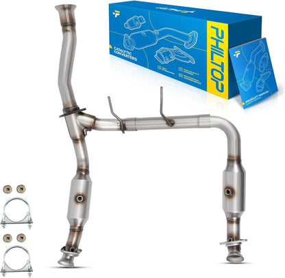 PHILTOP Left and Right Catalytic Converter Replacement For 2005-2010 300 2.7/3.5L V6 RWD, 2006-2010 Charger 2.7/3.5L V6 RWD, 2005-2008 Magnum 2.7/3.5L V6 RWD Replace 55434, 55433 (EPA Compliant) - Colors A