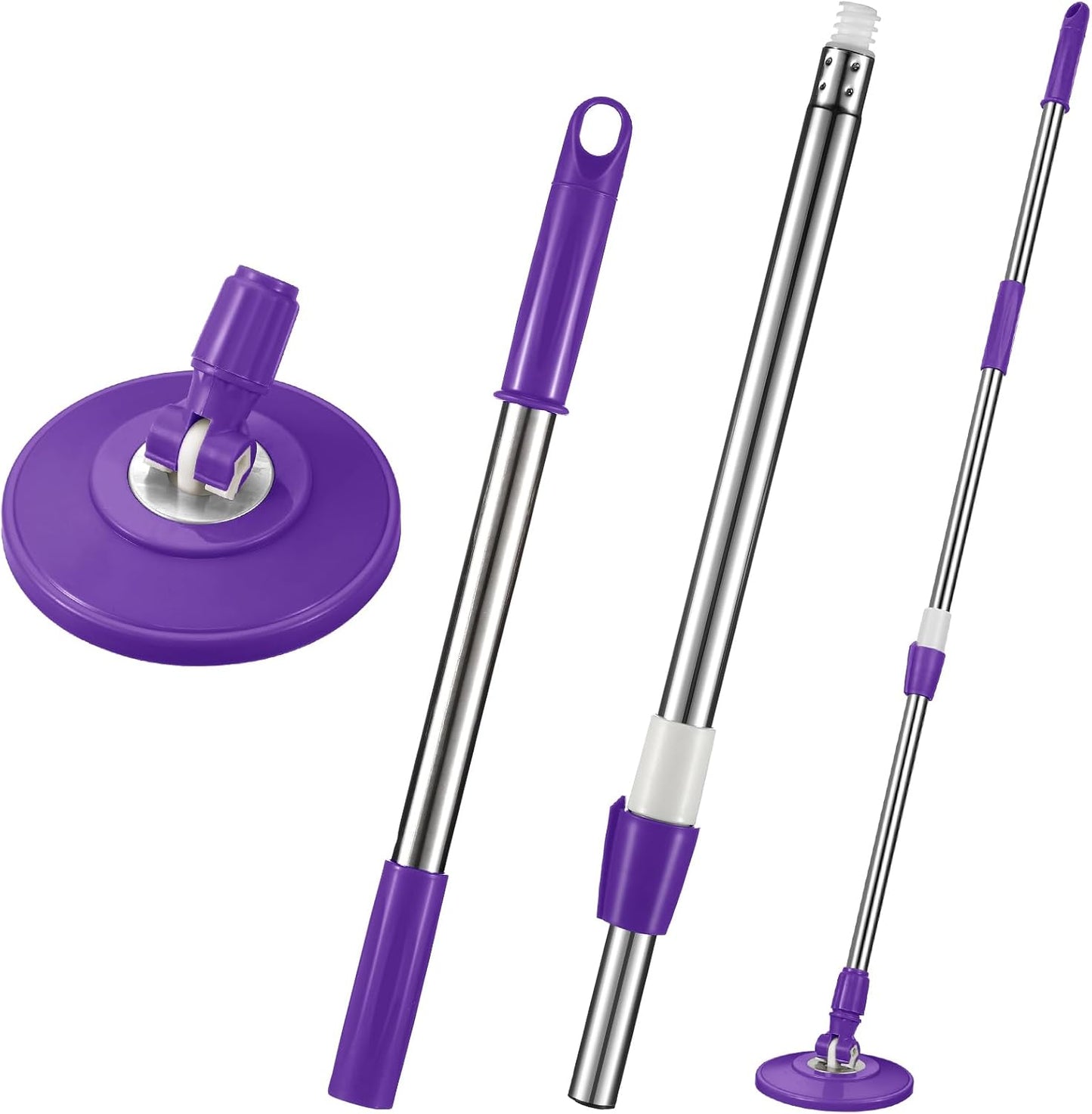 Spin Mop Replacement Handle 360 Degree Spin Mop Pole Handle Replacement Rotating Telescopic Stick for Head Replace Spinning Household Cleaning Accessories for Home(Cute Blue)