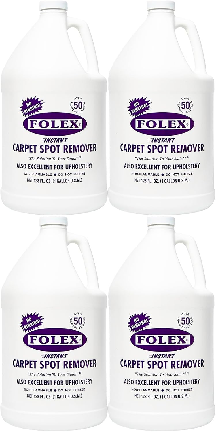 FOLEX 128 oz Instant Carpet Spot Remover Carpet Cleaner Gallon Refill - Removes Pet Accidents, Grease, Red Wine and More - 2 Pack