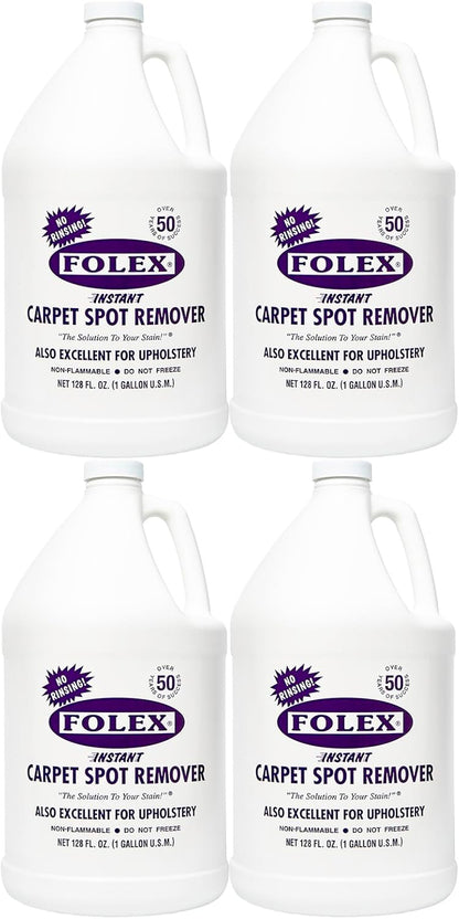 FOLEX 128 oz Instant Carpet Spot Remover Carpet Cleaner Gallon Refill - Removes Pet Accidents, Grease, Red Wine and More - 2 Pack