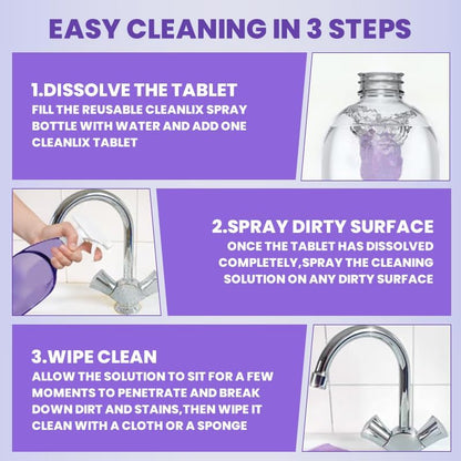 Spray Oven Cleaner & All-Purpose Cleaner, Multi-Surface Cleaning Spray with Concentrated Tablets for Grill, Kitchen, Bathroom, Home (12pcs)
