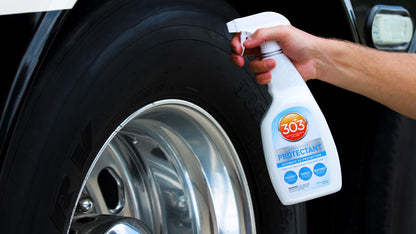 303 Products (30308CSR) UV Protectant Spray for Vinyl, Plastic, Rubber, Fiberglass, Leather & More – Dust and Dirt Repellant - Non-Toxic, Matte Finish, 16 Fl. oz., White