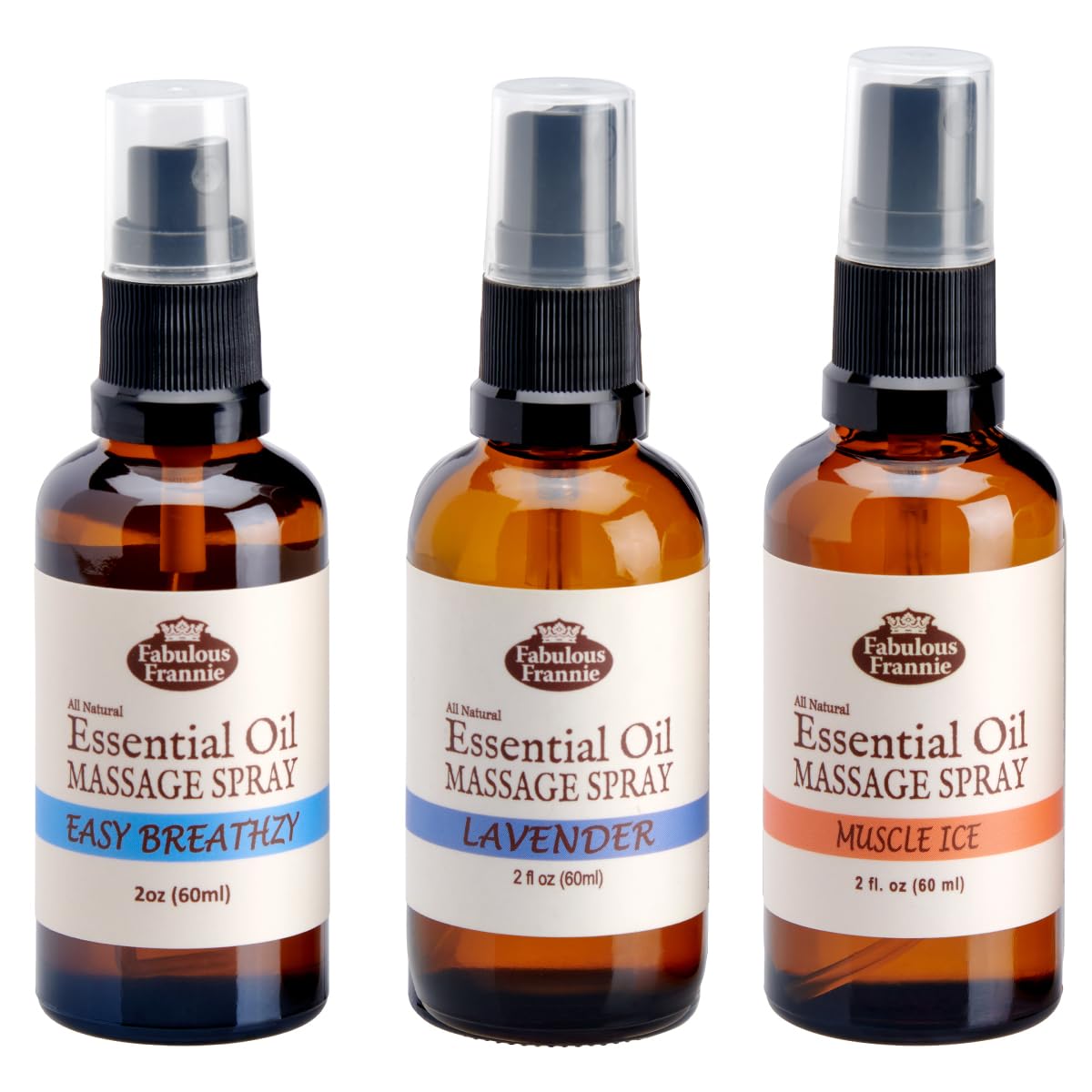 Fabulous Frannie Bug Away Healthy Massage Spritz Made with Carrier Oils and Citronella, Lavender, Eucalyptus and Lemongrass Essential Oils 2oz