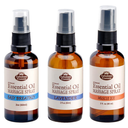 Fabulous Frannie Bug Away Healthy Massage Spritz Made with Carrier Oils and Citronella, Lavender, Eucalyptus and Lemongrass Essential Oils 2oz