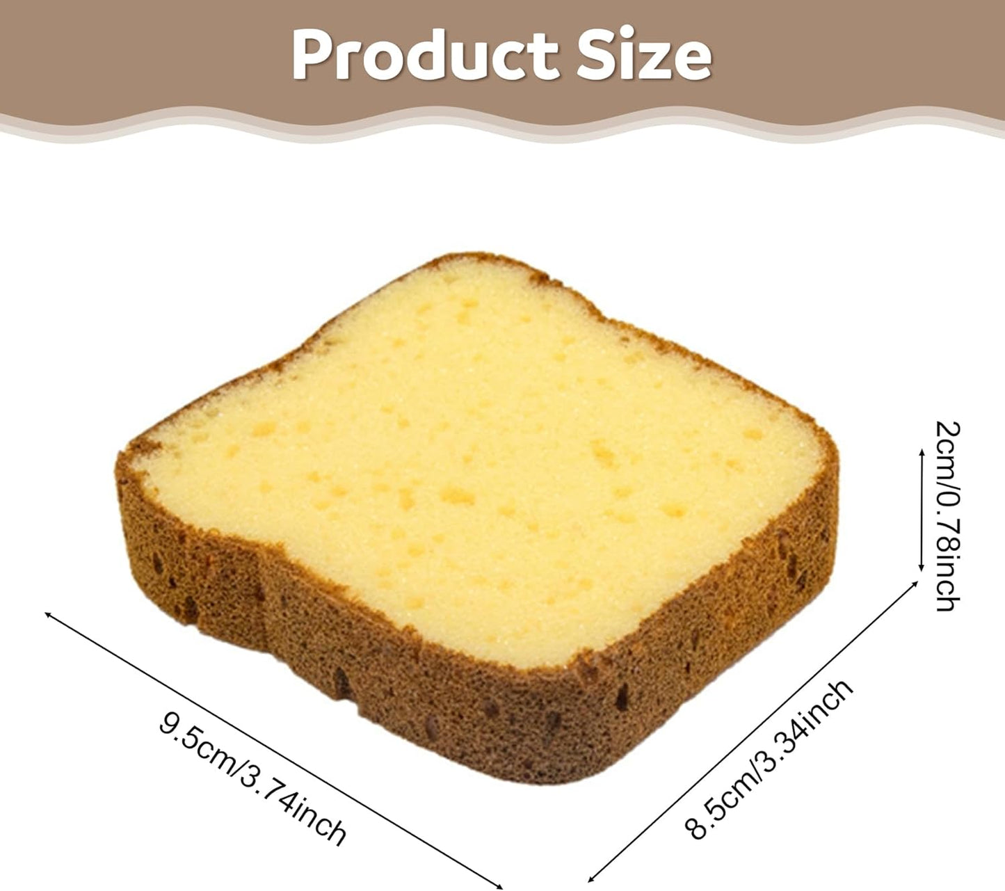 2 Pcs Cleaning Sponges, Cute Toast Shape Kitchen Scrub Dish Sponges, Household for Cleaning Dishwasher Sponges Non Scratch Scouring Pad
