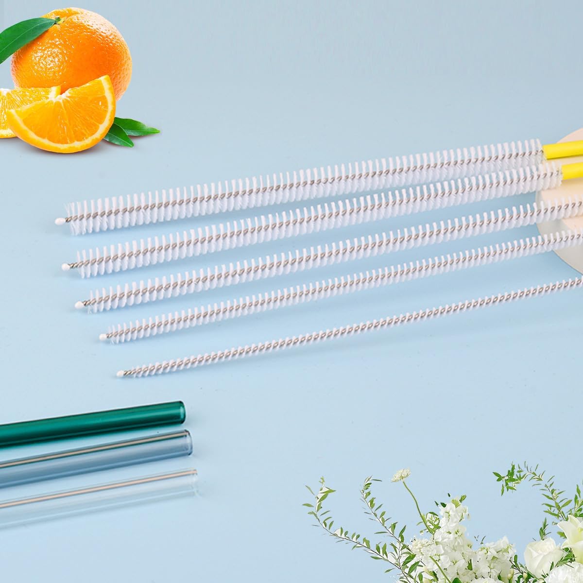Straw Clean Brush Extra Long Straw Tube Brushes for Cleaning, Reusable Drinking Straw Cleaner Brush Set, Glass Pipe Cleaning Brush (12 inch)