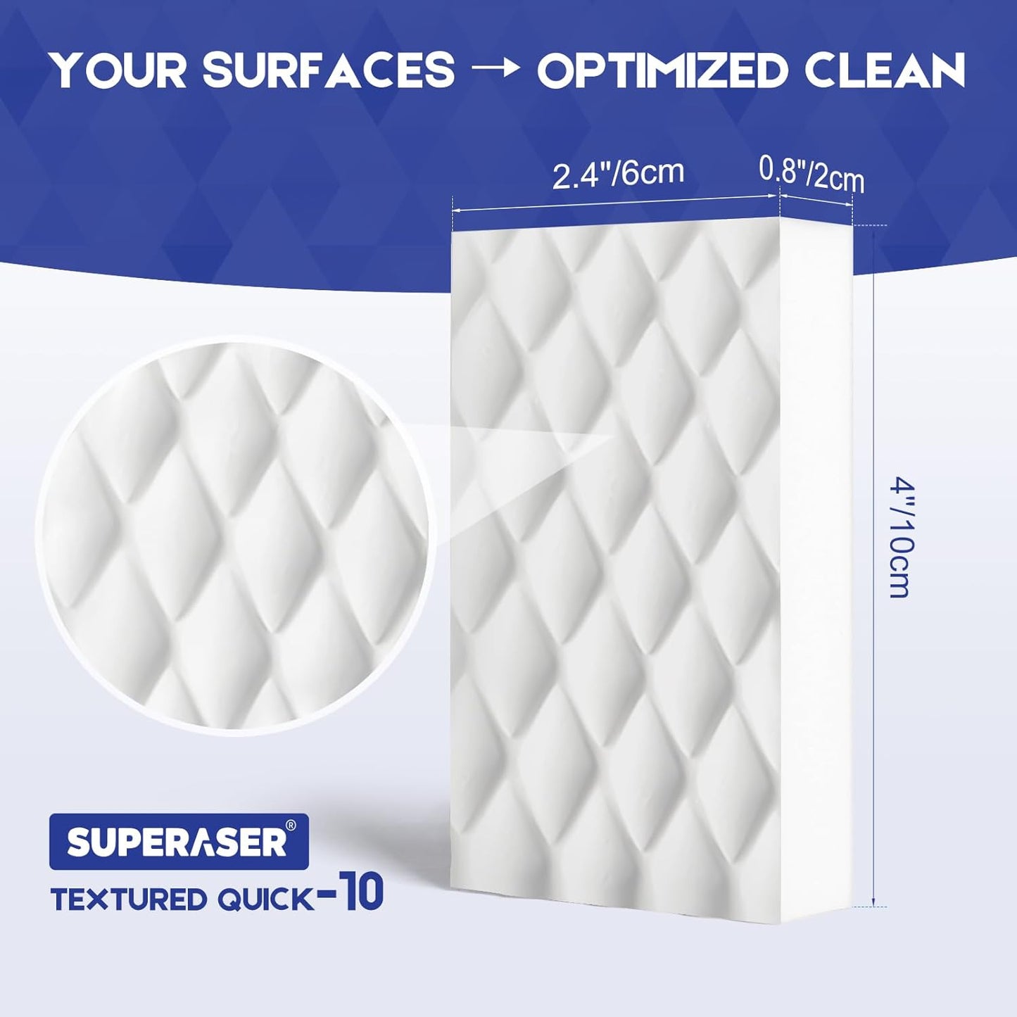 Magic Sponge Eraser,Tex-10 Scrub Melamine Sponges, Heavy Duty No Scratches (HD-PU-Durable 10-Pack)