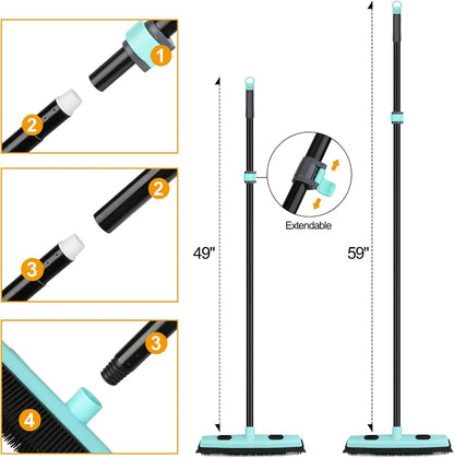 Kefanta Rubber Broom Pet Hair Remover Replacement Handle, Carpet Rake Broom Handle Refills (Not Include Broom Head)