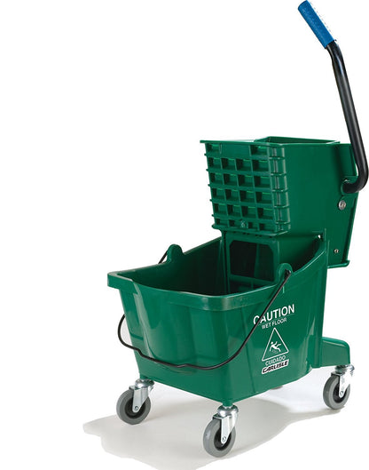 SPARTA Commercial Mop Bucket with Side Press Wringer, Floor Cleaning Essentials for Commercial and Home Use 26 Quart Capacity, 1 Count, Red