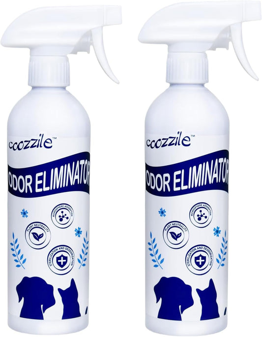 Pet Odor Eliminator, Odor Remover and Pet Spray Fragrance Free Colorless 16.9oz Spray, Safe Highly Effective Carpet and Cat Litter Deodorizer for Dogs and Cats