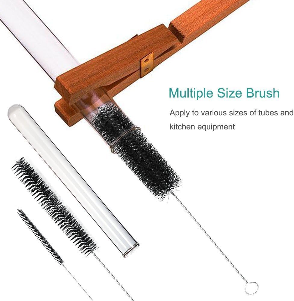 LOVEINUSA Straw Cleaner Brush, 10 Pieces 8.2 Inch Bottle Brush, Nylon Tube Brushes Kit for Reusable Drinking Straws, Sippy Cup, Tumbler, Water Bottle