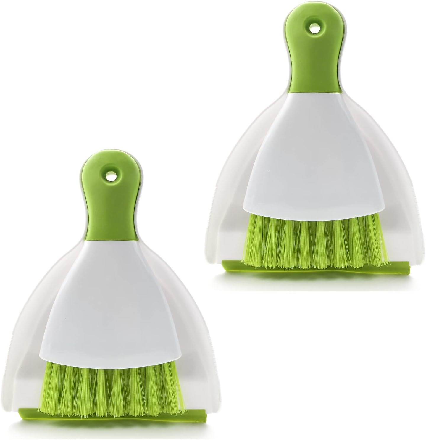 Small Hand Dust Pan and Brush - Small Broom and Dustpan Set, Mini Broom and Dustpan, Compact Dustpans and Brush for Home Cleaning, Sofa, Desk, Guinea Pig Cage, Cat Litter, etc. (Light Green)
