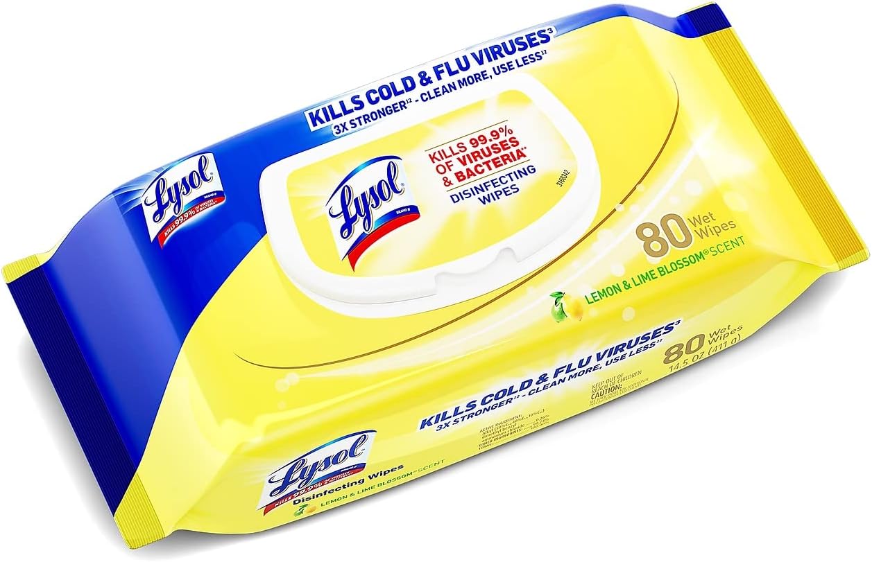 LYSOL Disinfecting Wipes - Lemon & Lime Blossom Flatpack 80 ct. (Pack of 1)